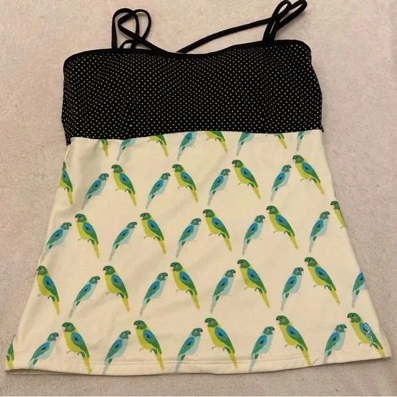 Lime Ricki Black and White Polka Dot Multicolor Parrot Bikini Top - Picture 15 of 15